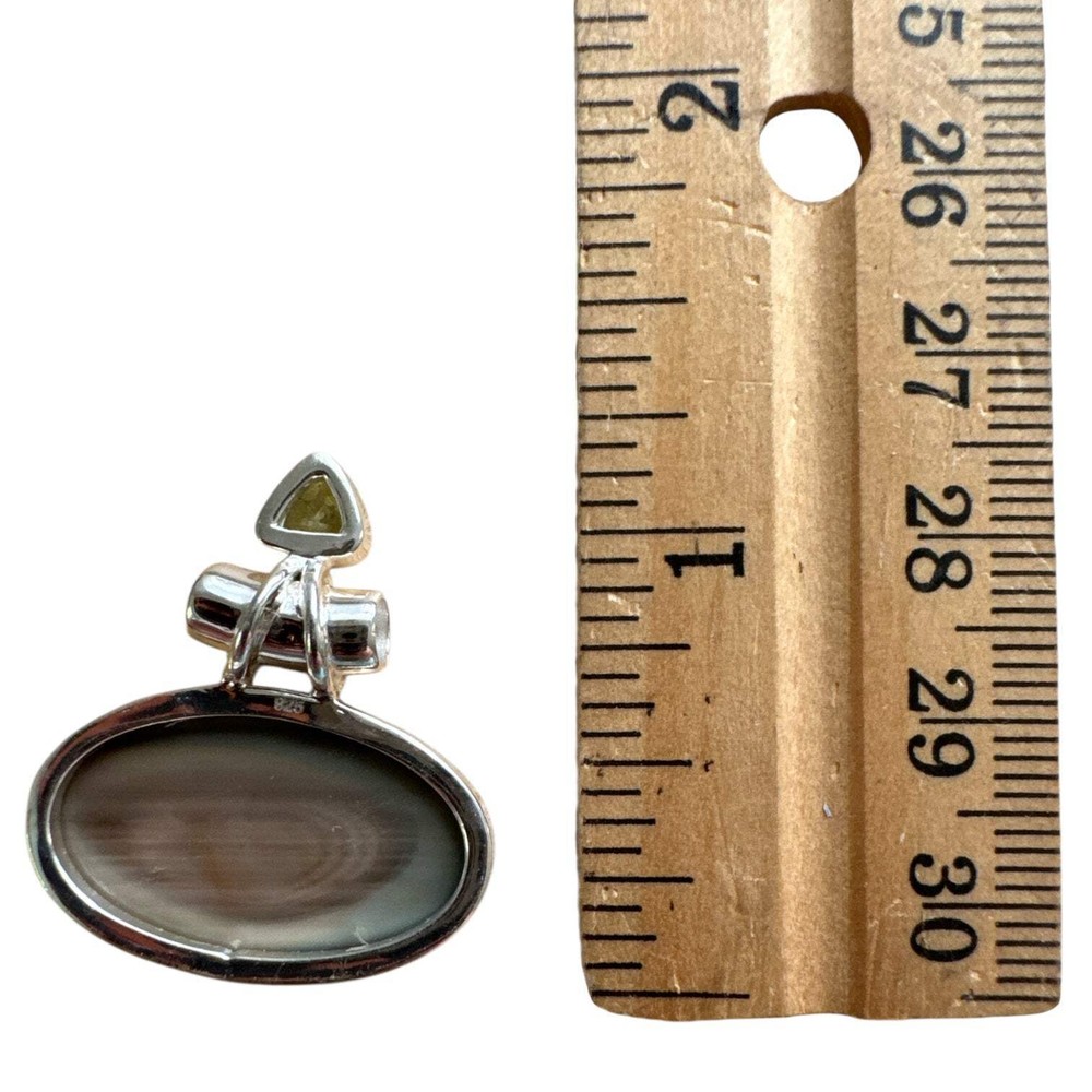 Imperial Jasper & Peridot Solid 925 Sterling Silver Pendant