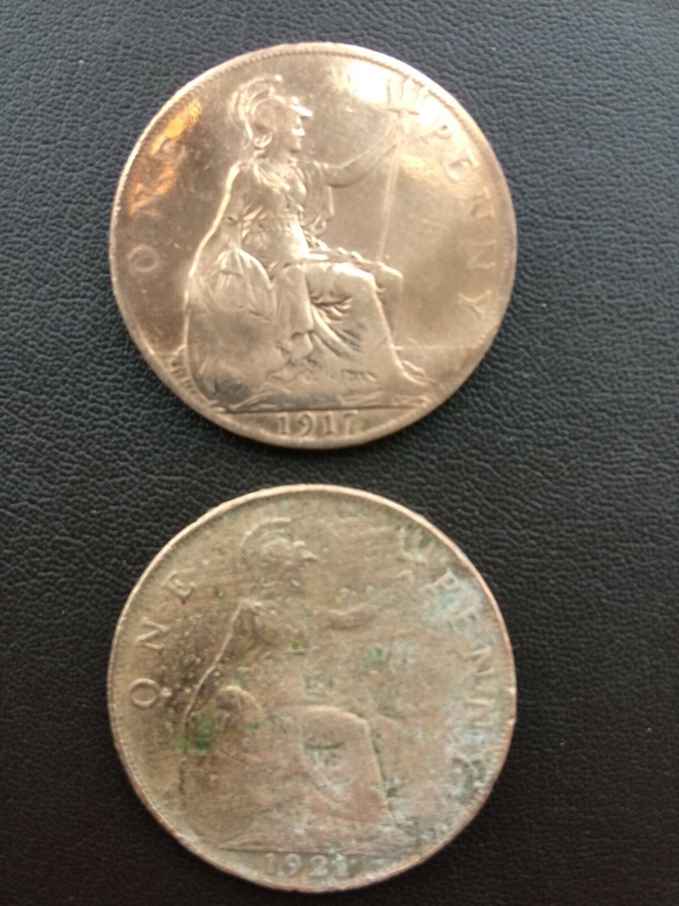Vintage one penny coins