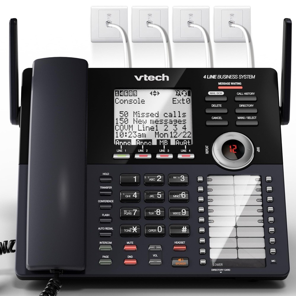 VTech AM18447 4-Line Business Phone System Console w/ Answering Machine