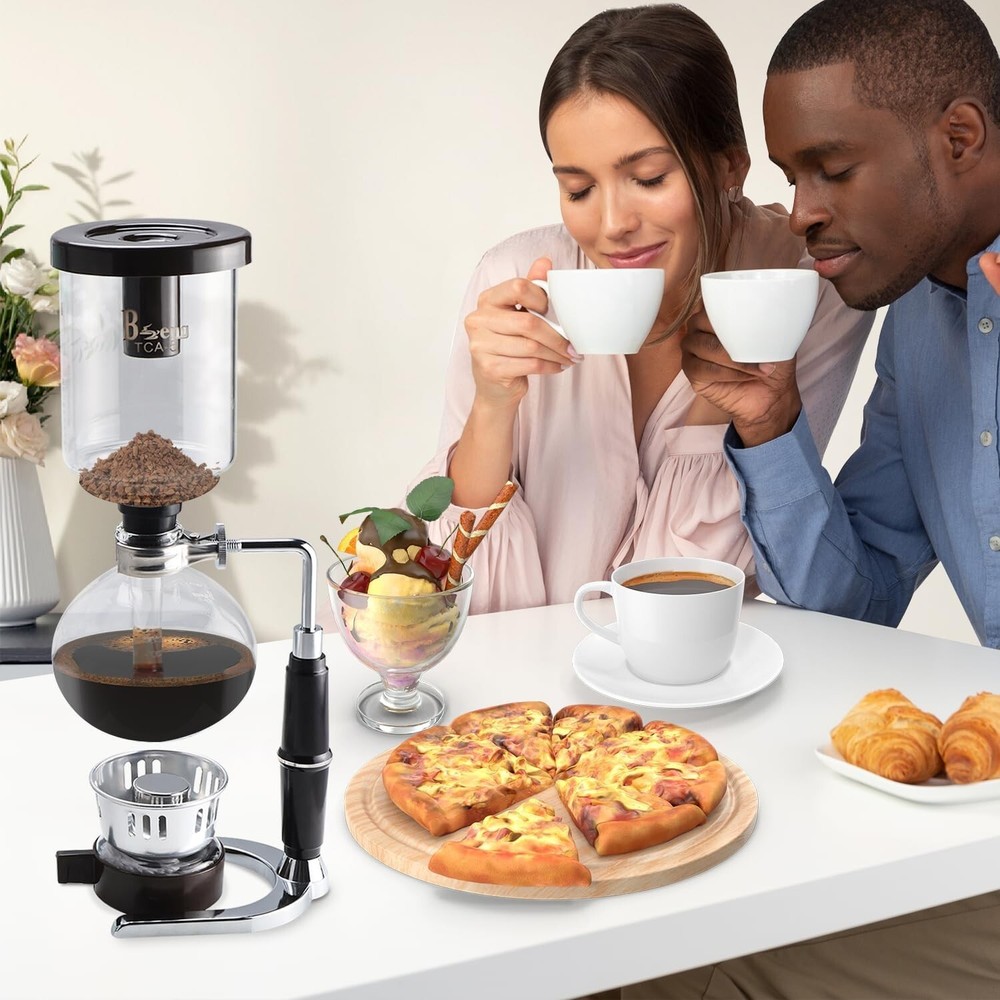 5 Cups Capacity Coffee Syphon Tabletop Siphon Vacuum Coffee Maker Alcohol Burner