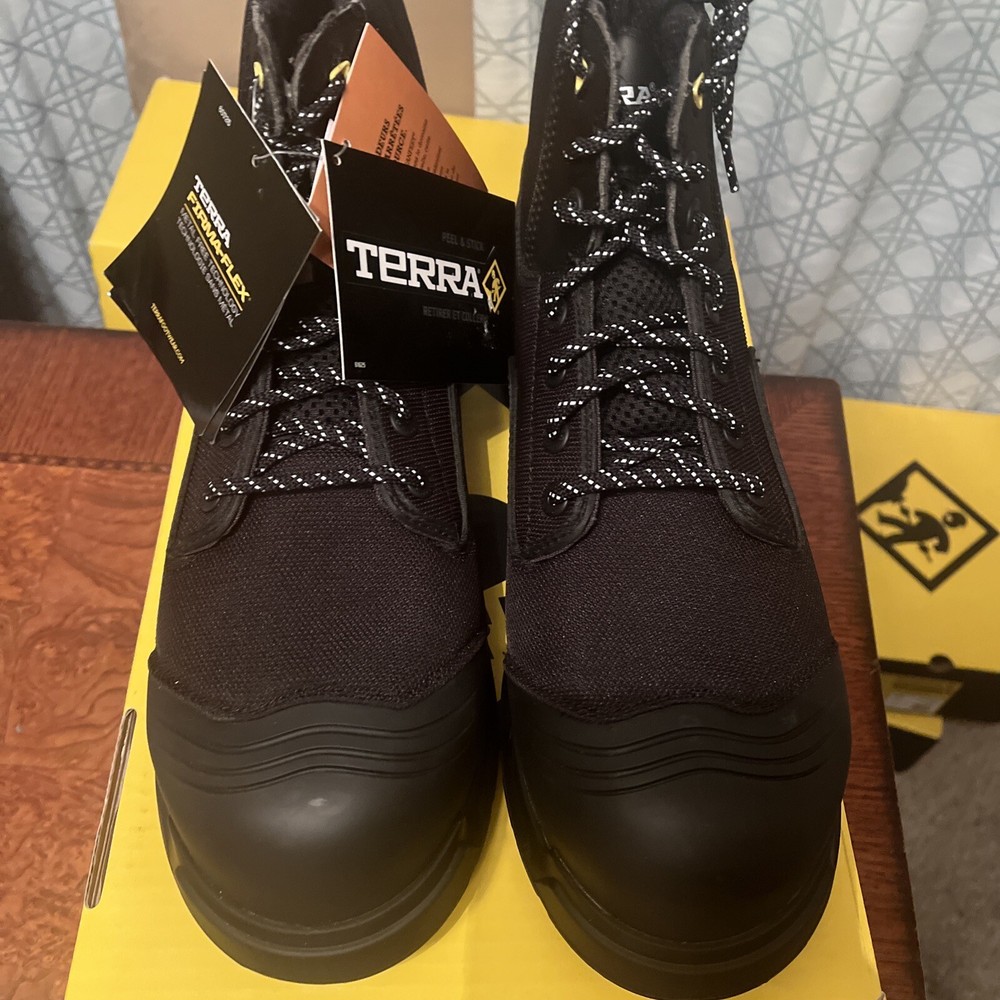 TERRA Technolite Composite Toe Safety Work Boots Men's Size 11 Black New