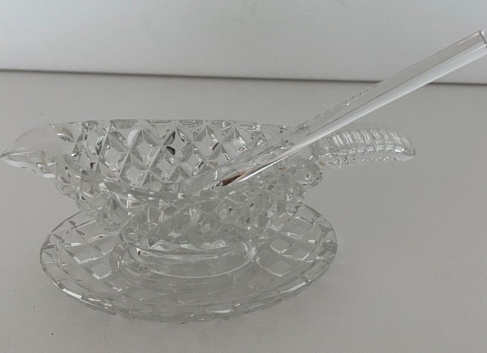 Mini Crystal Pitcher, Tray Dish and Spoon
