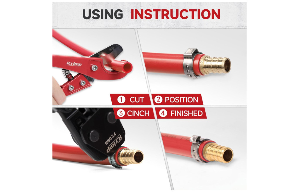 Combo Angle Head PEX Pipe Crimping Tool Kits Used for 1/2" 3/4" Pex Crimper