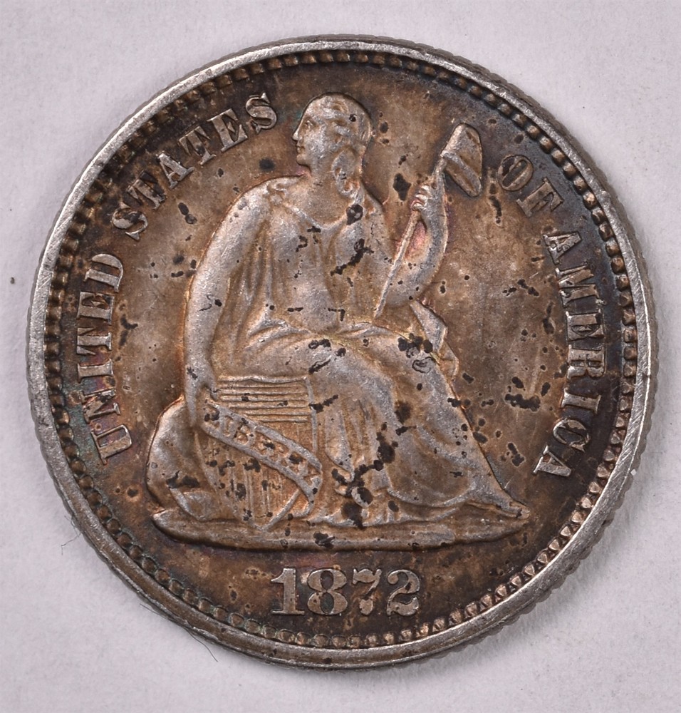 1872 Seated Liberty Silver Half Dime