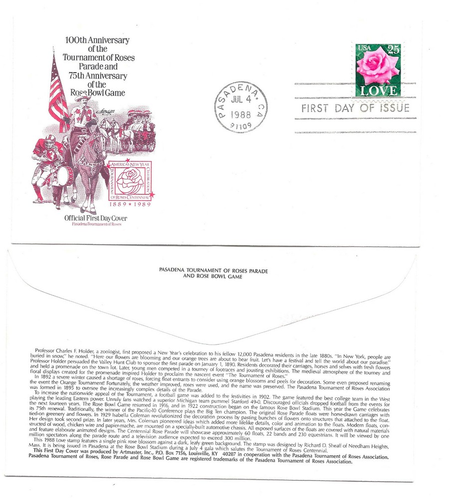 2378 Love 1988 Artmaster FDC