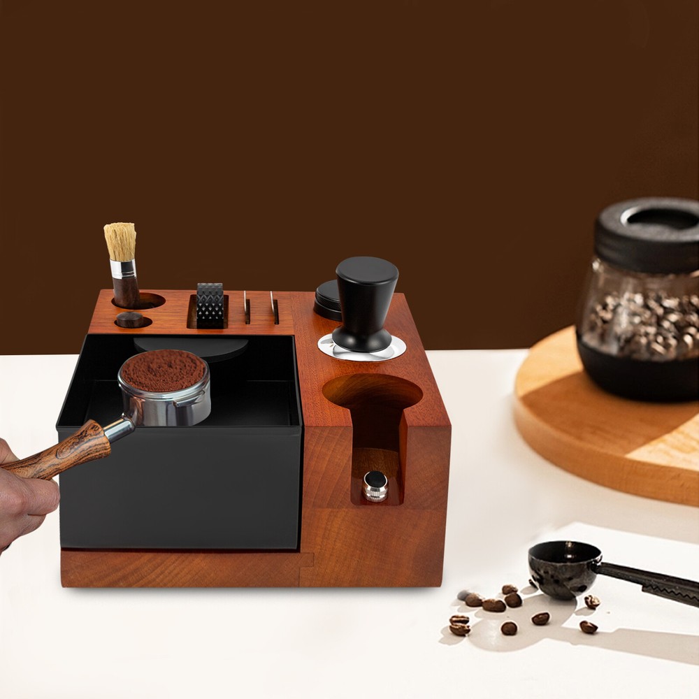Wood Coffee Ground Knock Box Coffee Accessory Organizer With Knocking Platform