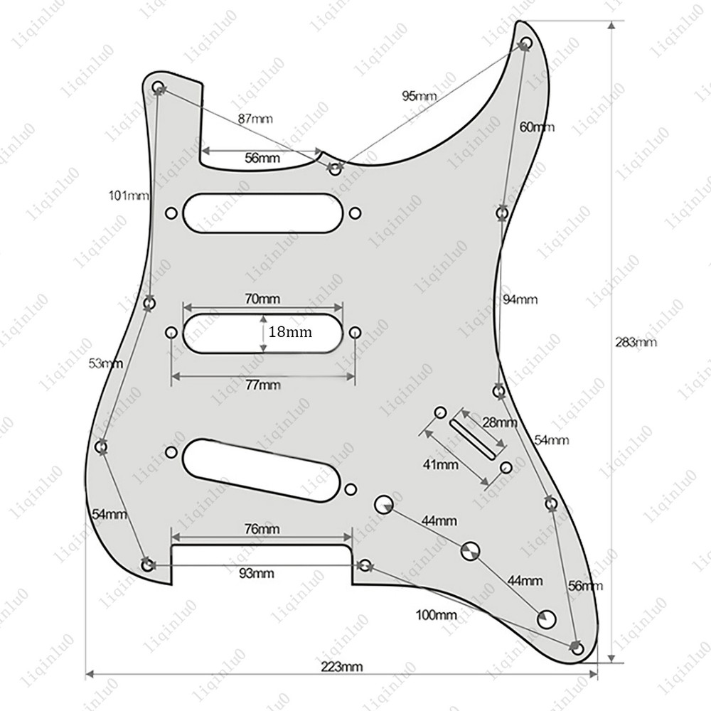 Prewired-Loaded SSS Pickguard Ceramic Pickups For Strat Green Shell&Orange