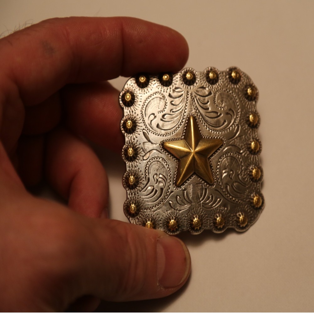 Gold Star Concho Square 2.25 inch