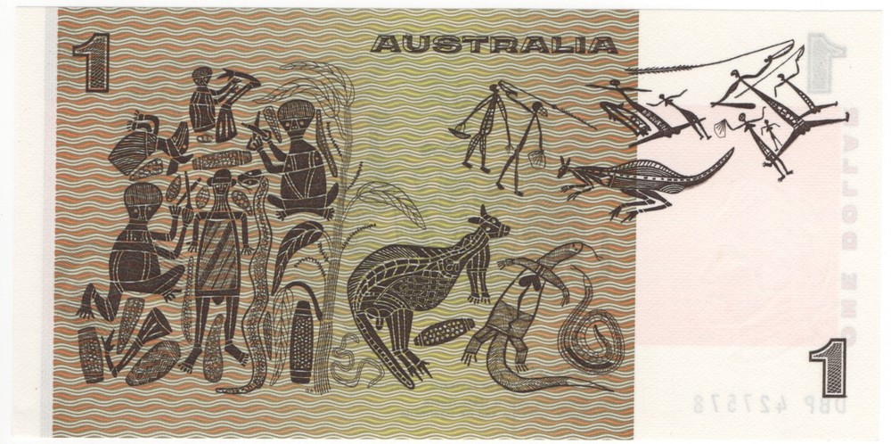 1976 Australia $ 1 One Dollar Thick DBP Test Note - R76bi - UNC - # 35008