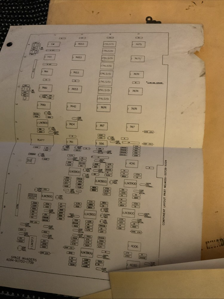 Midway Mfg Co. SPACE INVADERS Logic Schematics
