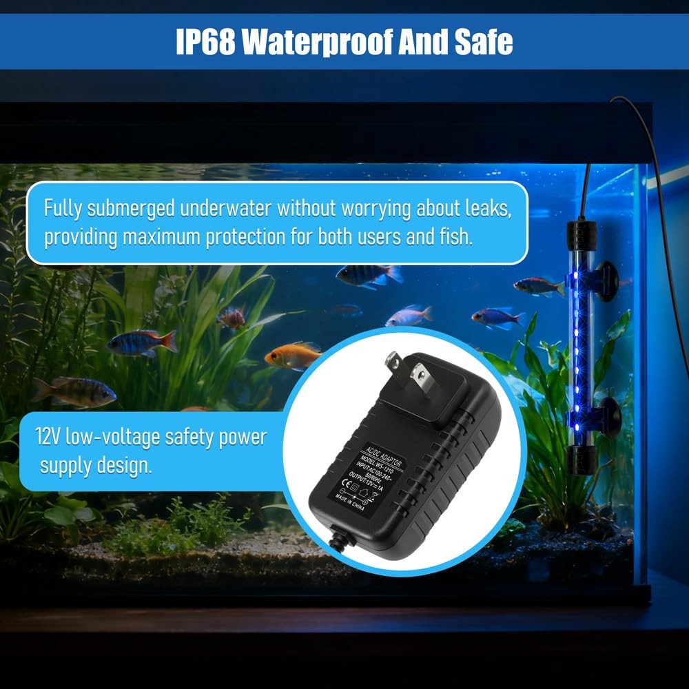 LED Aquarium Light with IP68 Waterproof and Memory Function Submersible Fish ...