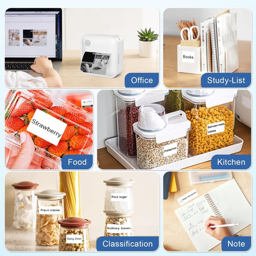 Label Maker Machine with Tape - Thermal Label Printer Bluetooth Label Maker M...