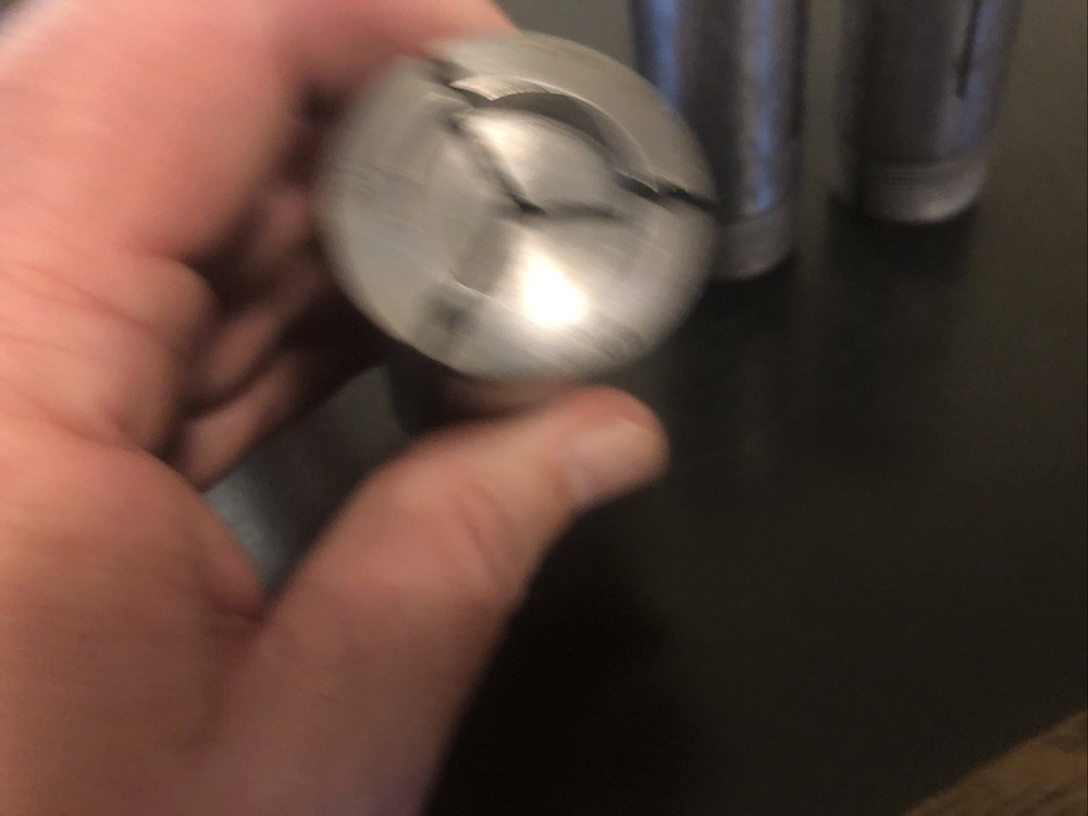 4 Hardinge "Emergency" Collets E2, E, E2, E1 used condition internal threads