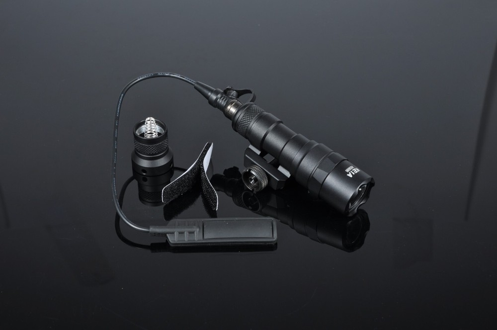 Mini Light Tactical LED Flashlight Rail Mount Press Switch Tail for M300B M600B