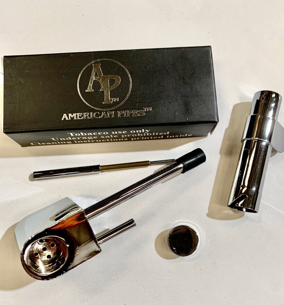 ORIGINAL AMERICAN PIPES™ TRAVELLER™ PIPE DELUXE CHROME PLATED SOLID BRASS