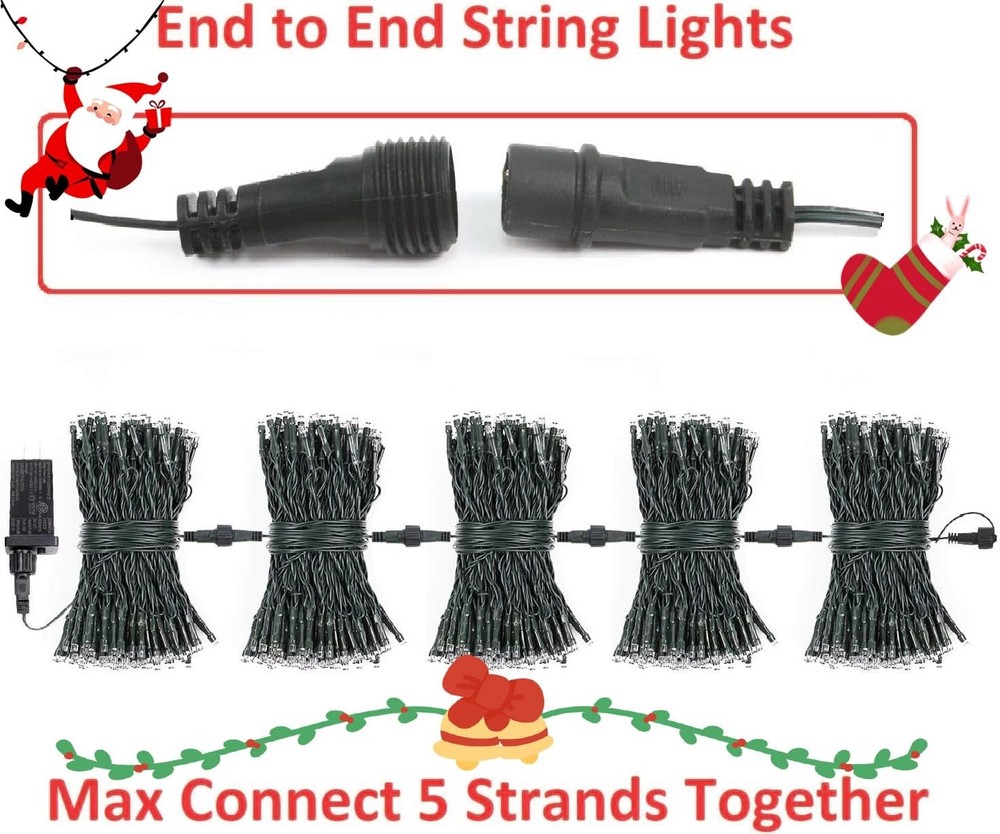 2Pack Christmas Lights 164FT 400LED Christmas String Lights with 8 Modes & Timer