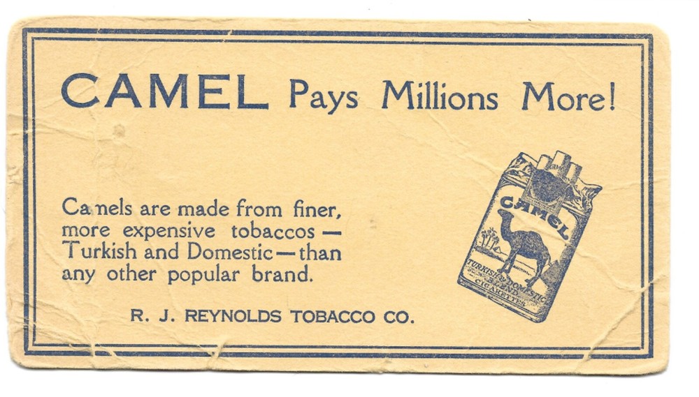 Camel "Cigarette" Pays More Advertisement Card 406