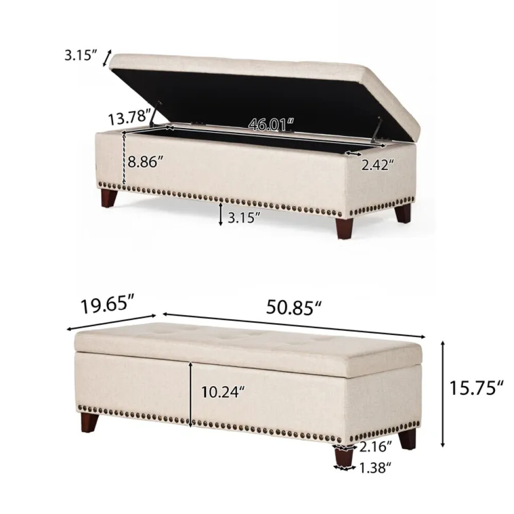 Versatile Baltimore Ottoman with Hidden Storage for Home Essentials