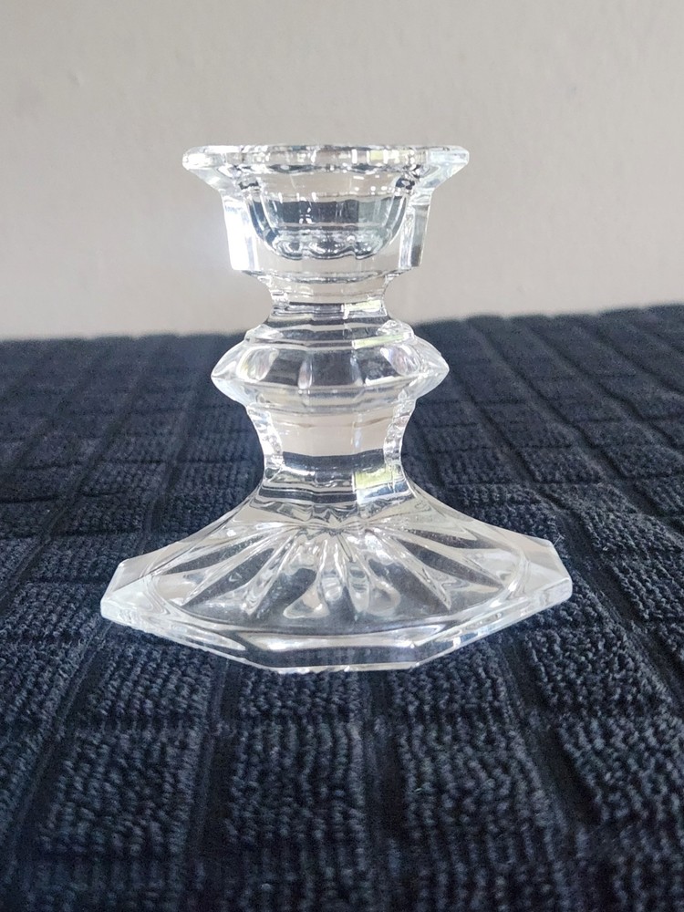 Single Light Candlestick Holder by Mikasa• Edinburgh Pattern • Blown Glass