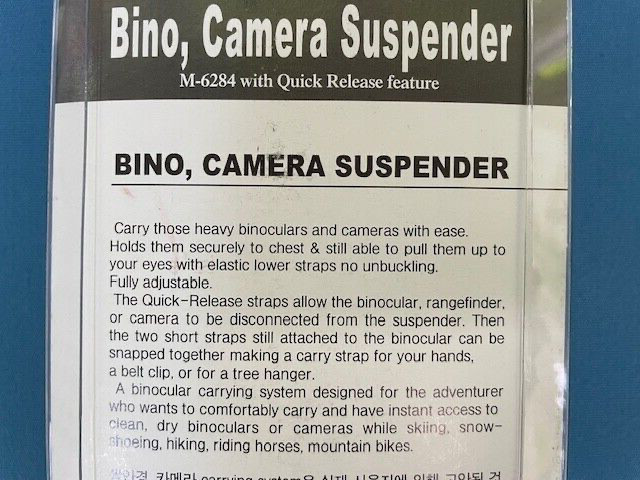 New Matin Adjustable Binocular & Camera Harness Comfort Strap With Quick Release