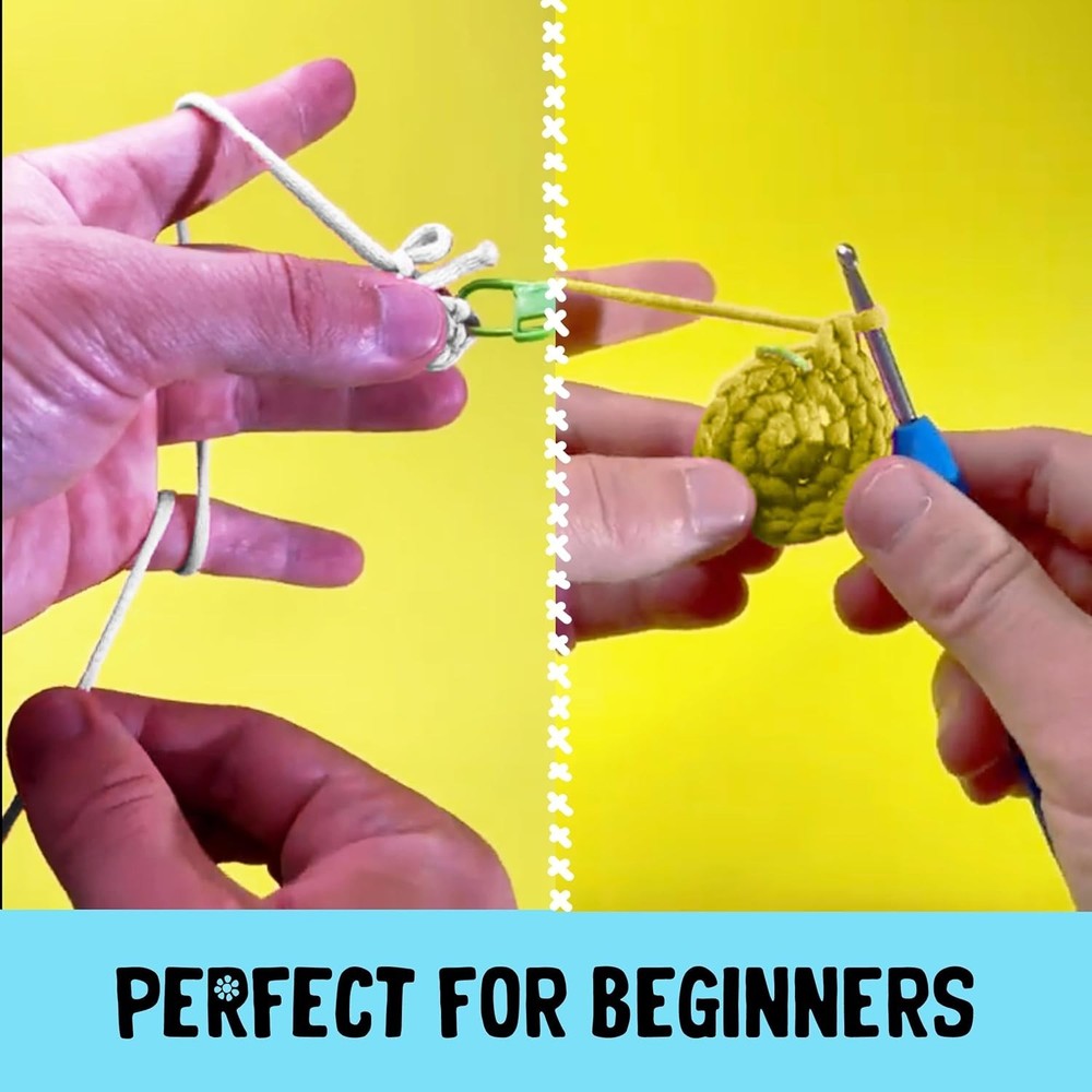DIY Dog & Bird Crochet Kit | Beginner Craft Gift with Hook & Tutorials