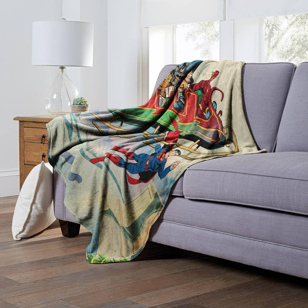 DC Comics Justice League Silk Touch Multi-Colored Throw Blanket Super Sleigh