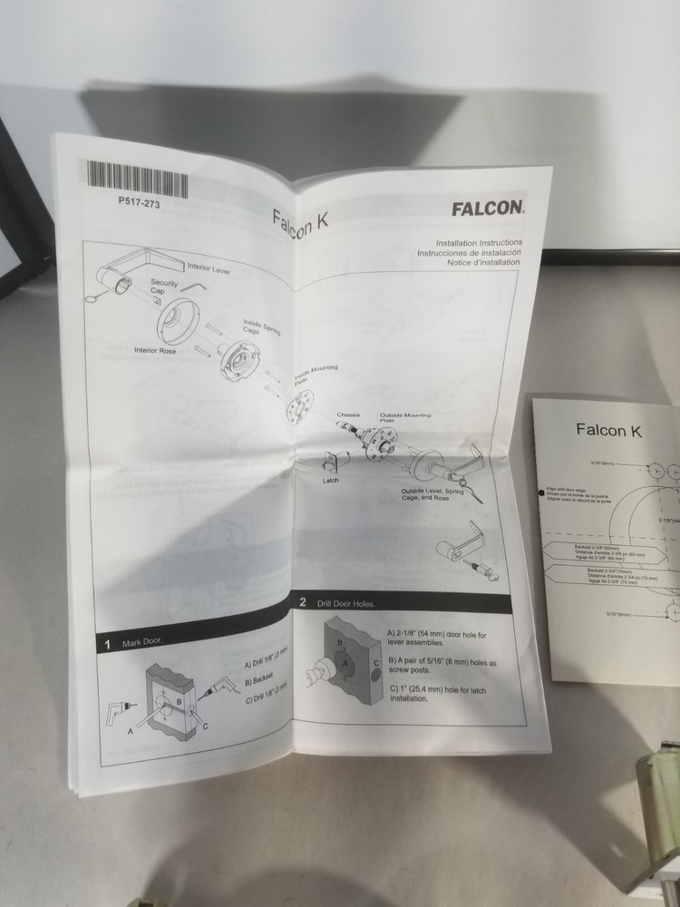 Falcon Locks K561 LD Dane Handle 626 Classroom Without Core