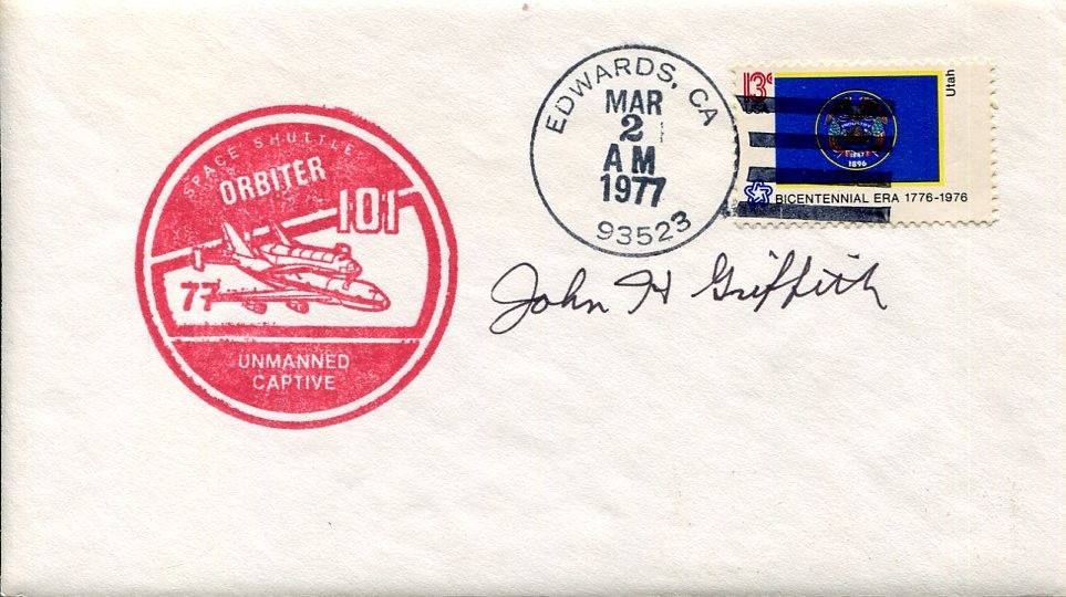 John H. Griffith Test Pilot Bell X-1 X-4 WWII Pilot 2 DFC Signed Autograph FDC