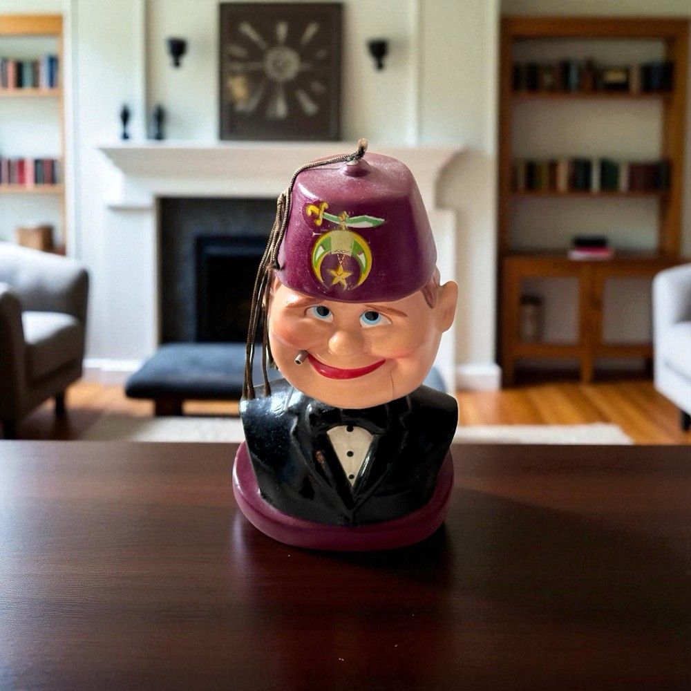 Vintage Shriner Masonic Composition Bobblehead Figurine