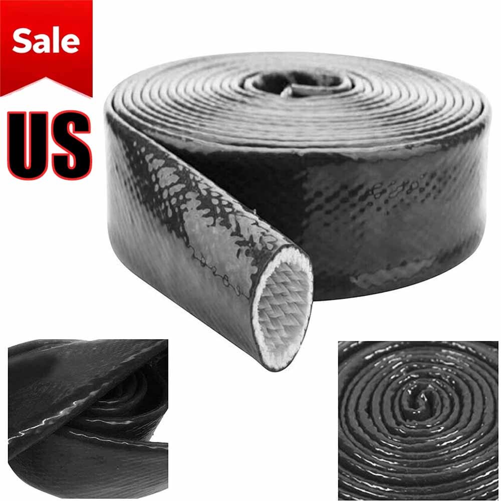 1" ID Silicone Fiberglass Heat Protection Heat Shield Fire Sleeve Thermo Armor
