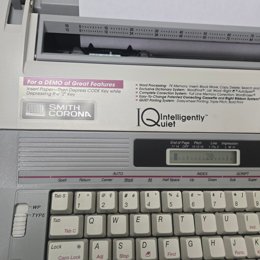 Smith Corona 5A-1 Mark 325 Word Processing Electric Typewriter W/Cover & Manual