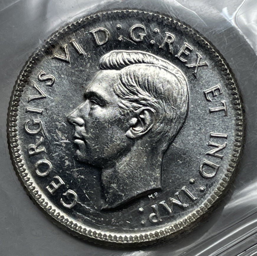 1947 Canada 25 Cent. ICCS Certified MS-63. C-2471