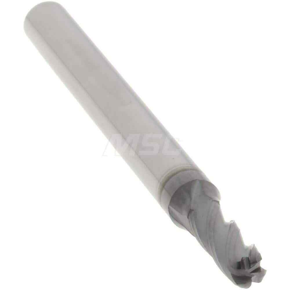 Accupro 3/32" Diam 4 Flute Single End Solid Carbide 0.03" Corner Radius End M...