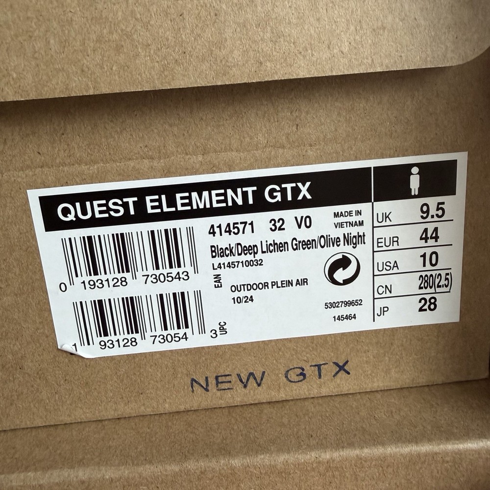 Salomon Quest Element Mid GTX Waterproof Boots Men Size 10 Black Green Gore-Tex