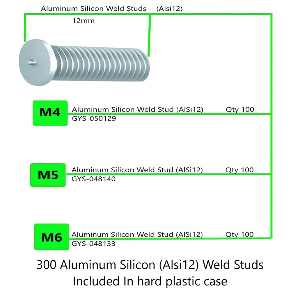 Grade A Tool Aluminum Dent Puller Weld Stud Master Kit - M4, M5, M6, M8