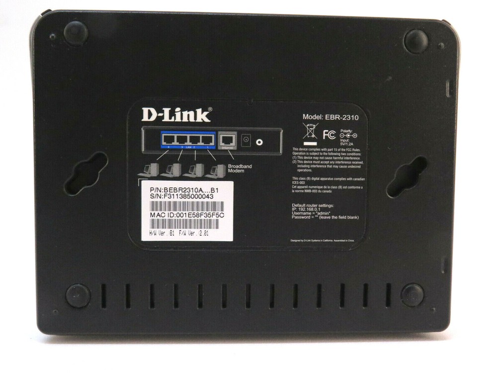 D-Link EBR-2310 4-Port 10/100 Wired Router