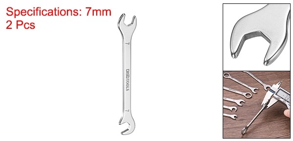 2pcs Super-Thin Open End Wrench 7mm Metric Angled Open-End Wrench
