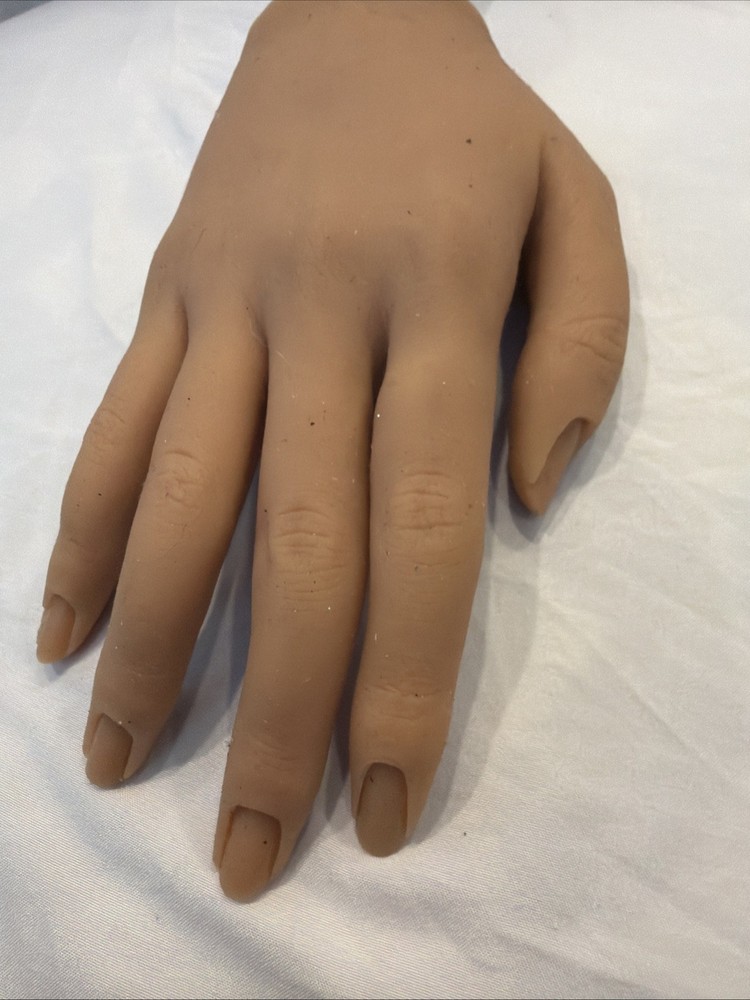 Practice Mannequin Hand Nail Training Hand Adjustable Stand Suction Base Used