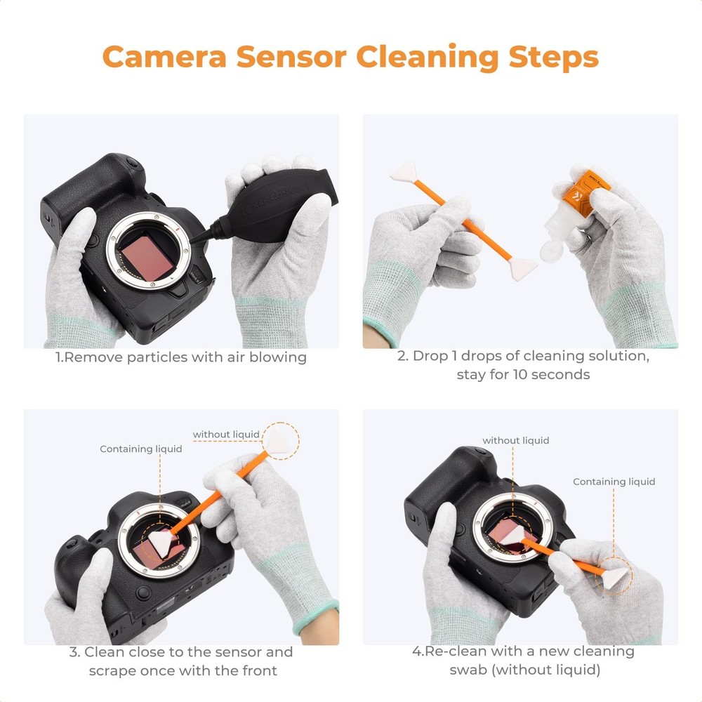 Full Frame Sensor Cleaning Kit, Mirrorless Cleaner Kit - 20ml Sensor Cleaner,...