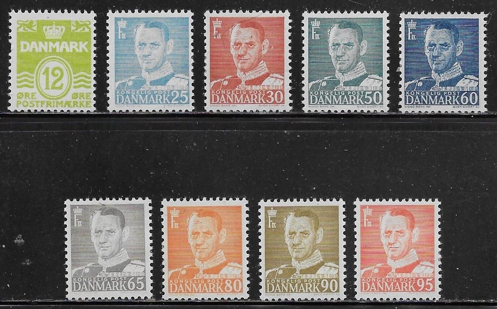 Denmark Scott #'s 333 - 341 MH