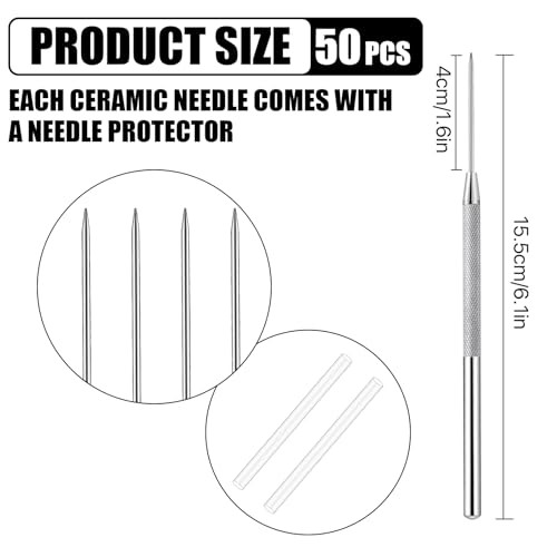 Lainballow 50 pcs Clay Needle Tools, Clay Modeling Tools, 6 in Ceramic Needle