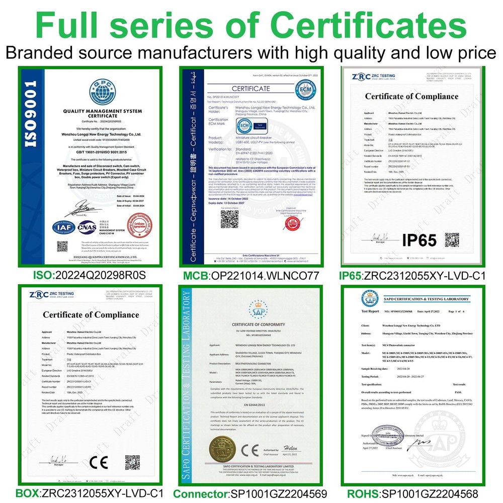 CNLonQcom Solar Panel Disconnect Switch 32 Amp 500V DC Miniature Circuit Brea...