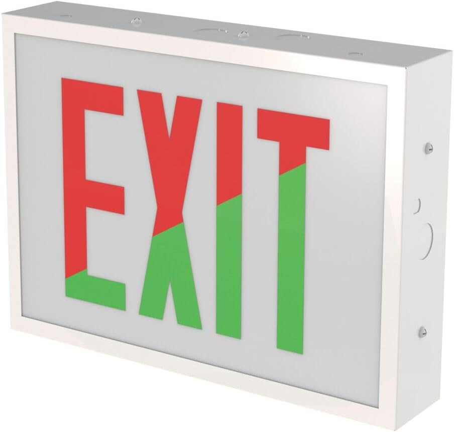Indura TCE Exit Sign with LED Light Source, Steel Construction, Switchable Red a