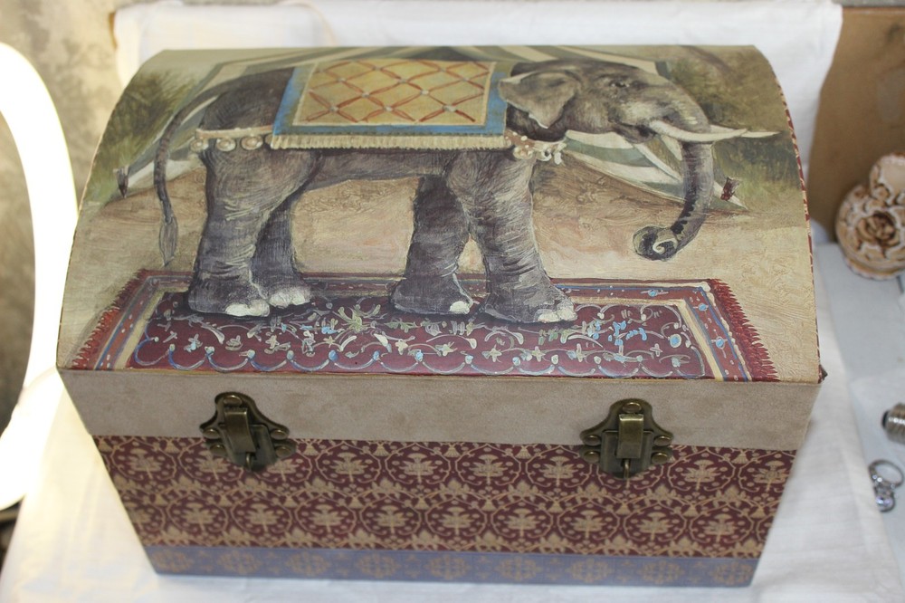 Elephant wooden llike Chest