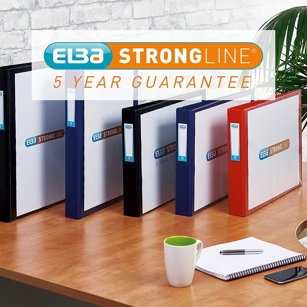 Elba Vision A4+ 25mm 4-Ring Binder - Black Single Black A4 Portrait