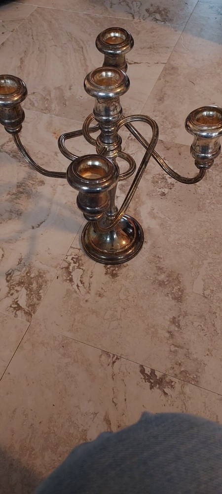 vintage silverplate candelabra unique design heavy made