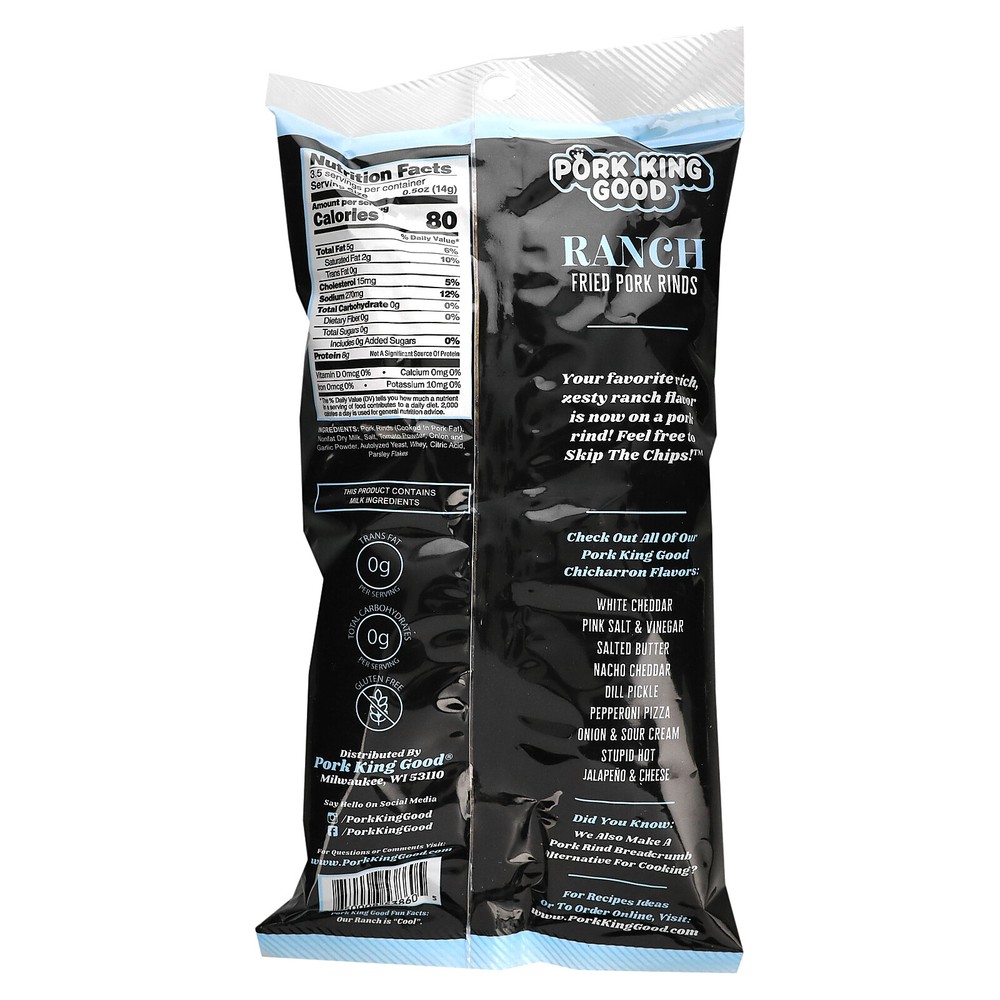 Flavored Chicharrones, Ranch, 1.75 oz (49.5 g)