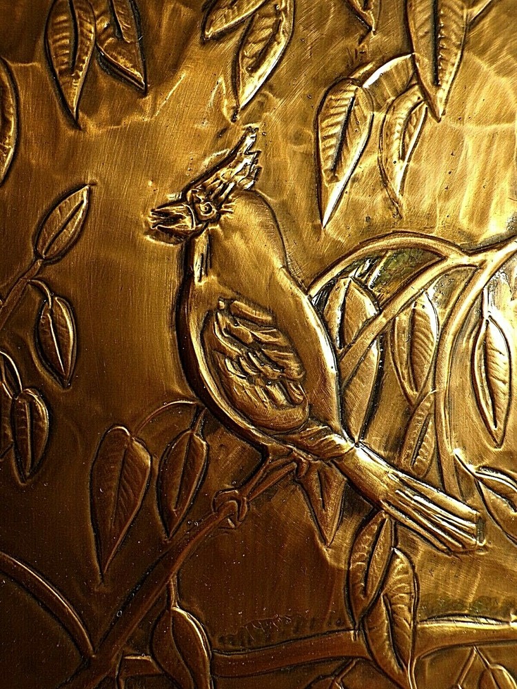 Vintage ~ Handmade ~ Pressed / Hammered ~ Copper ~ Cardinal on Branch