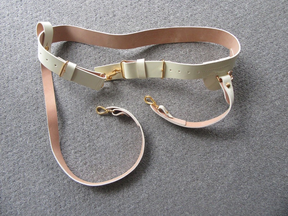 Royal Navy Officer / SNC's Patent Leather Parade Sword Belt, new and unissued.