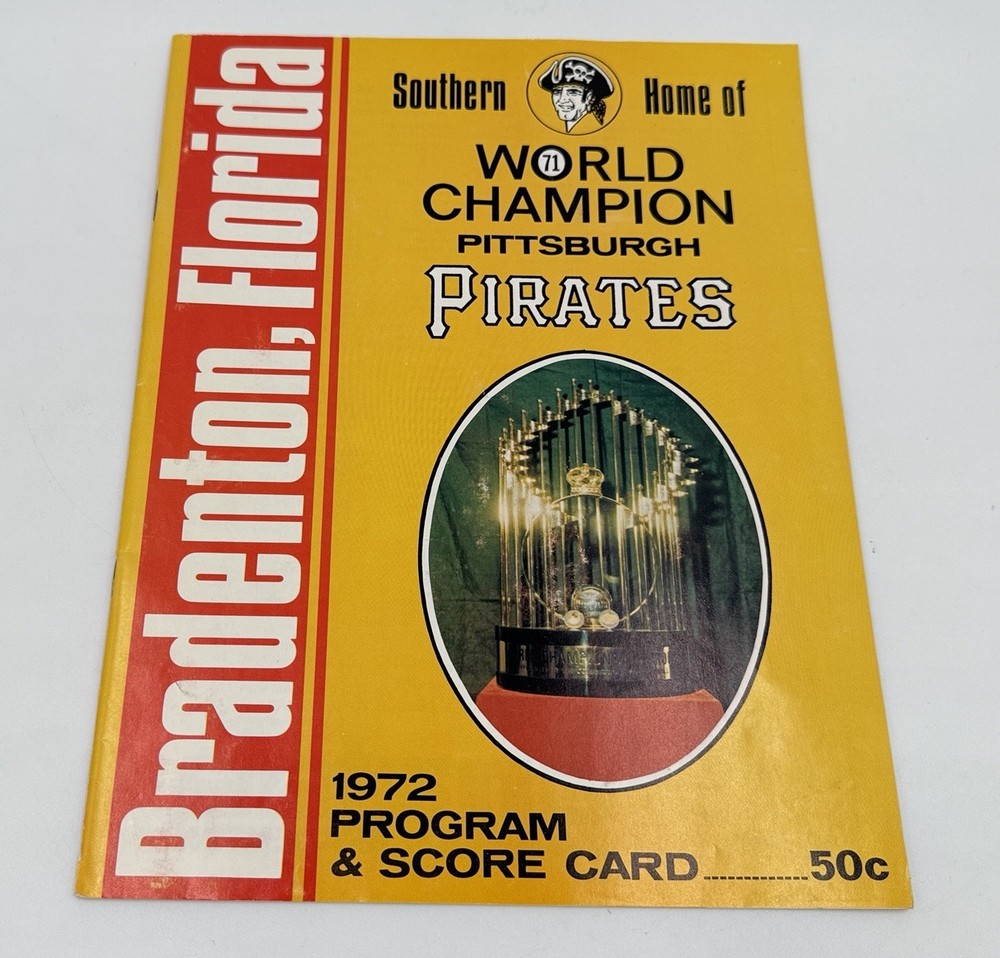 1972 Pirates Dodgers Spring Baseball Scorecard Program Roberto Clemente Stargell
